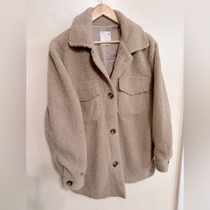 SO Brand Teddy Fabric Jacket - tan with buttons size XXL